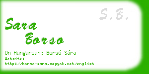 sara borso business card