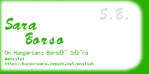 sara borso business card